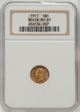 1917 G$1 McKinley Commemorative Gold NGC MS65 (773879044)