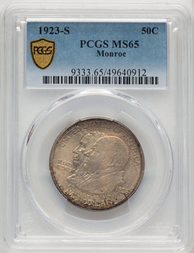 1923-S 50C Monroe Commemorative Silver PCGS MS65 (773878008)
