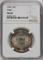 1936 50C York Commemorative Silver NGC MS68 (773878023)