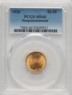 1926 $2.50 SESQUI Commemorative Gold PCGS MS66 (773879049)