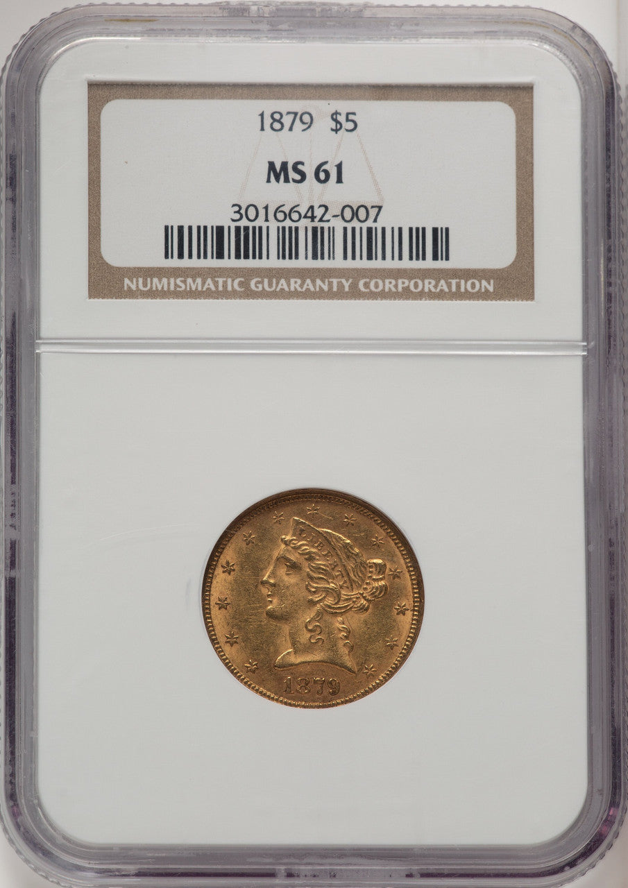 1879 $5 Liberty Half Eagle NGC MS61