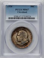 1936 50C Cleveland Commemorative Silver PCGS MS67