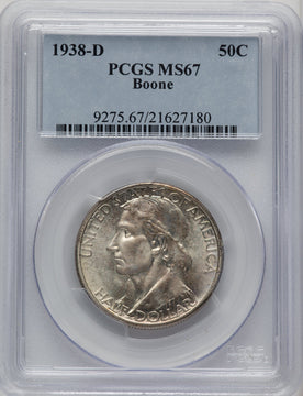 1938-D 50C Boone Commemorative Silver PCGS MS67