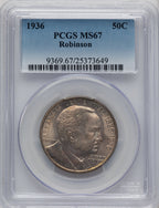 1936 50C Robinson Commemorative Silver PCGS MS67 (773878012)