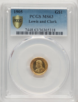 1905 G$1 Lewis and Clark Commemorative Gold PCGS MS63 (773879040)