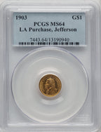 1903 G$1 JEFF Commemorative Gold PCGS MS64 (773879036)