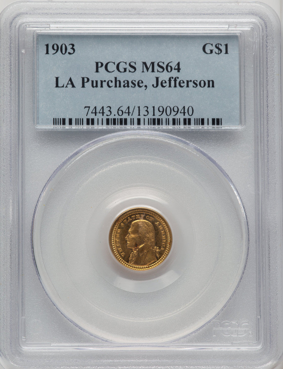 1903 G$1 JEFF Commemorative Gold PCGS MS64 (773879036)