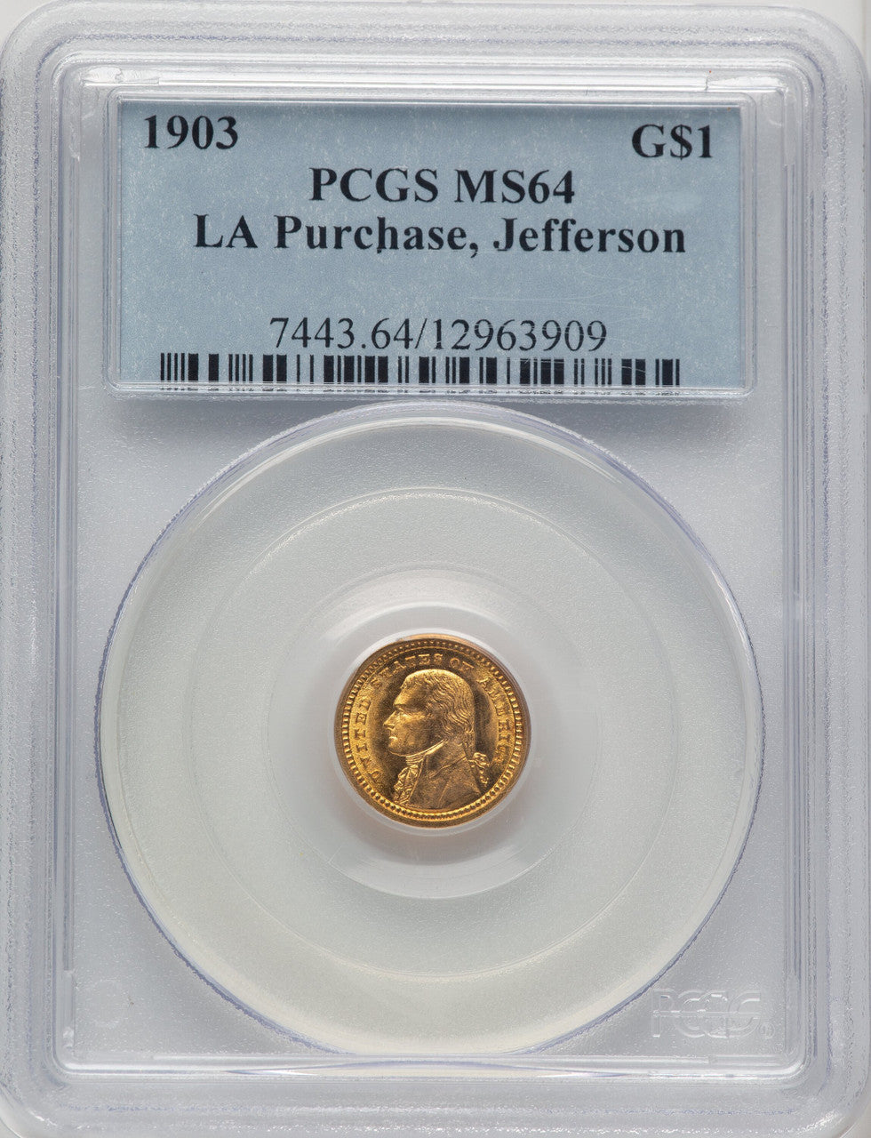 1903 G$1 JEFF Commemorative Gold PCGS MS64 (773879035)