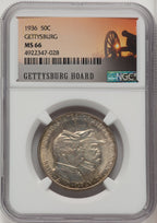 1936 50C Gettysburg Commemorative Silver NGC MS66