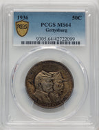 1936 50C Gettysburg Commemorative Silver PCGS MS64 (773879013)