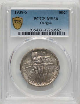 1939-S 50C Oregon Commemorative Silver PCGS MS66 (773878009)