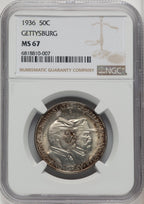 1936 50C Gettysburg Commemorative Silver NGC MS67 (773878005)