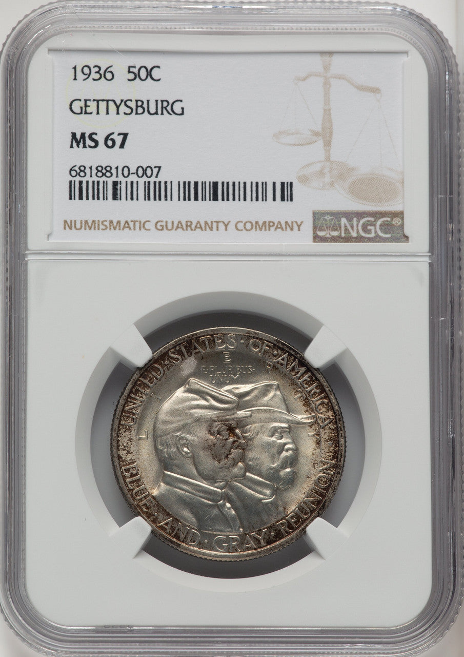 1936 50C Gettysburg Commemorative Silver NGC MS67 (773878005)