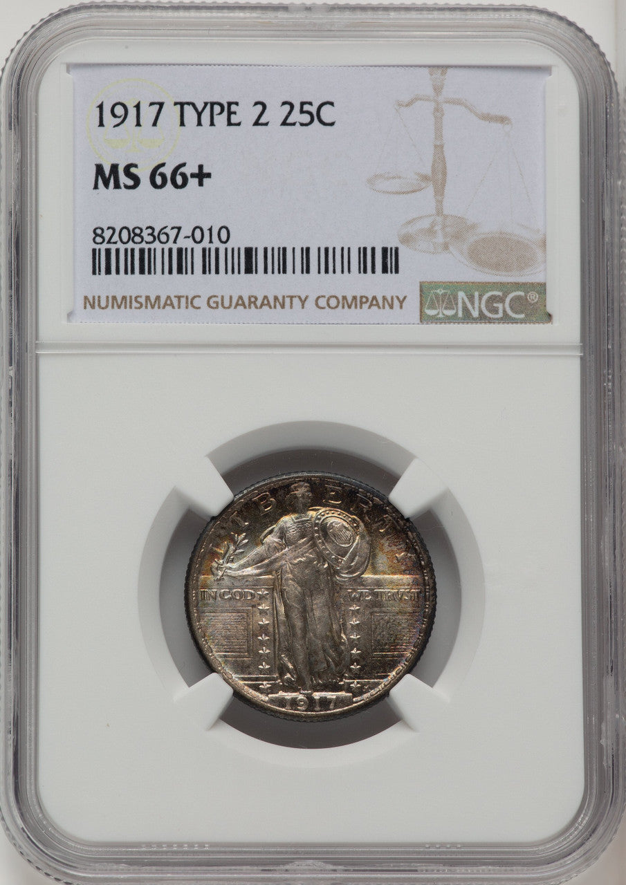 1917 Type Two Standing Liberty Quarter NGC MS66+