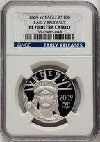 2009-W $100 One-Ounce Platinum Eagle First Strike ER Blue NGC PF70 (520050093)