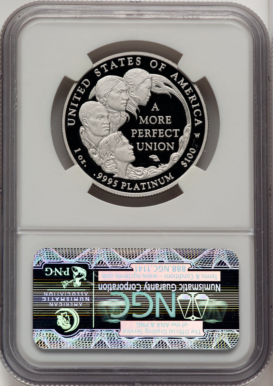 2009-W $100 One-Ounce Platinum Eagle First Strike ER Blue NGC PF70 (520050093)
