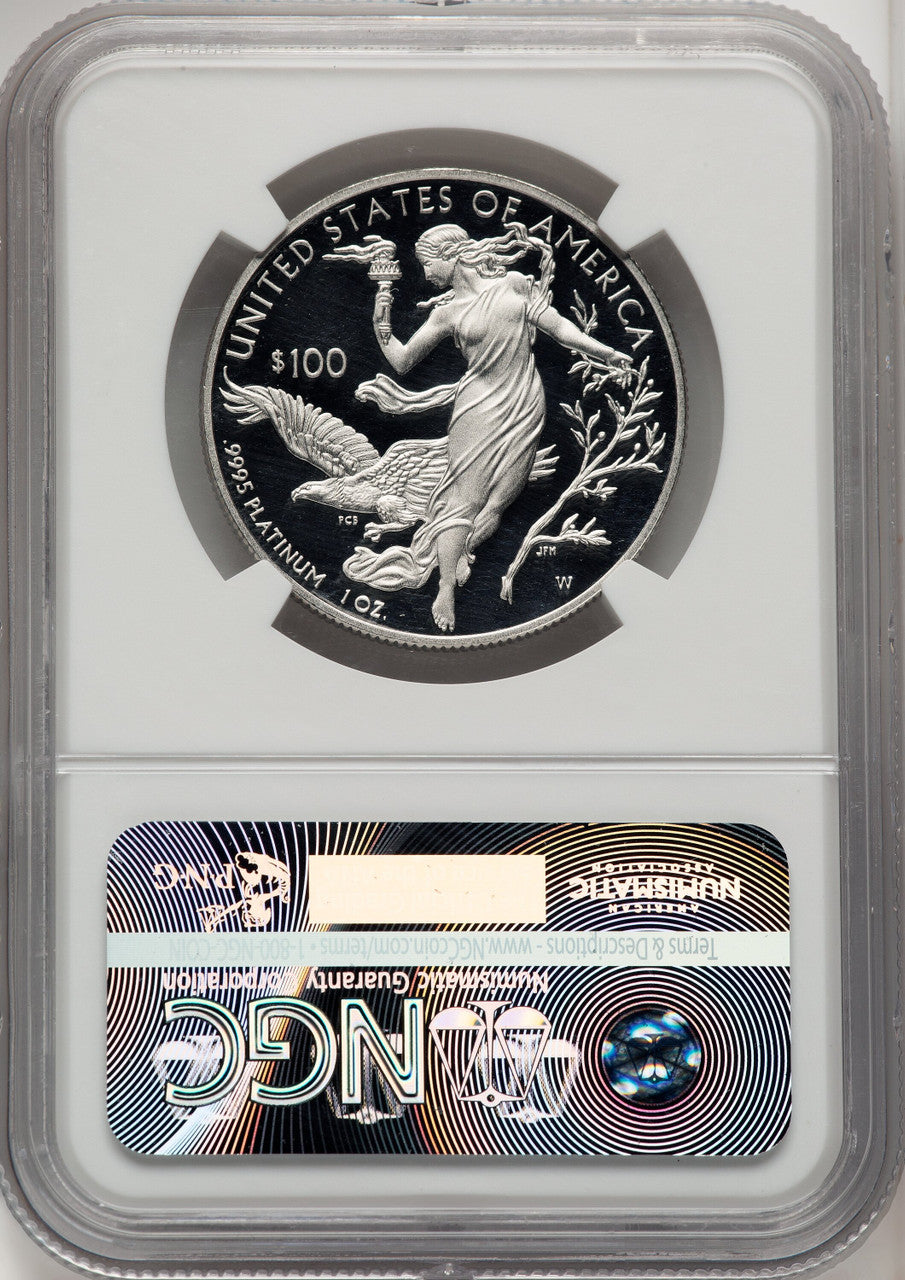 2016-W $100 One-Ounce Platinum Eagle First Strike ER Ed Moy NGC PF70