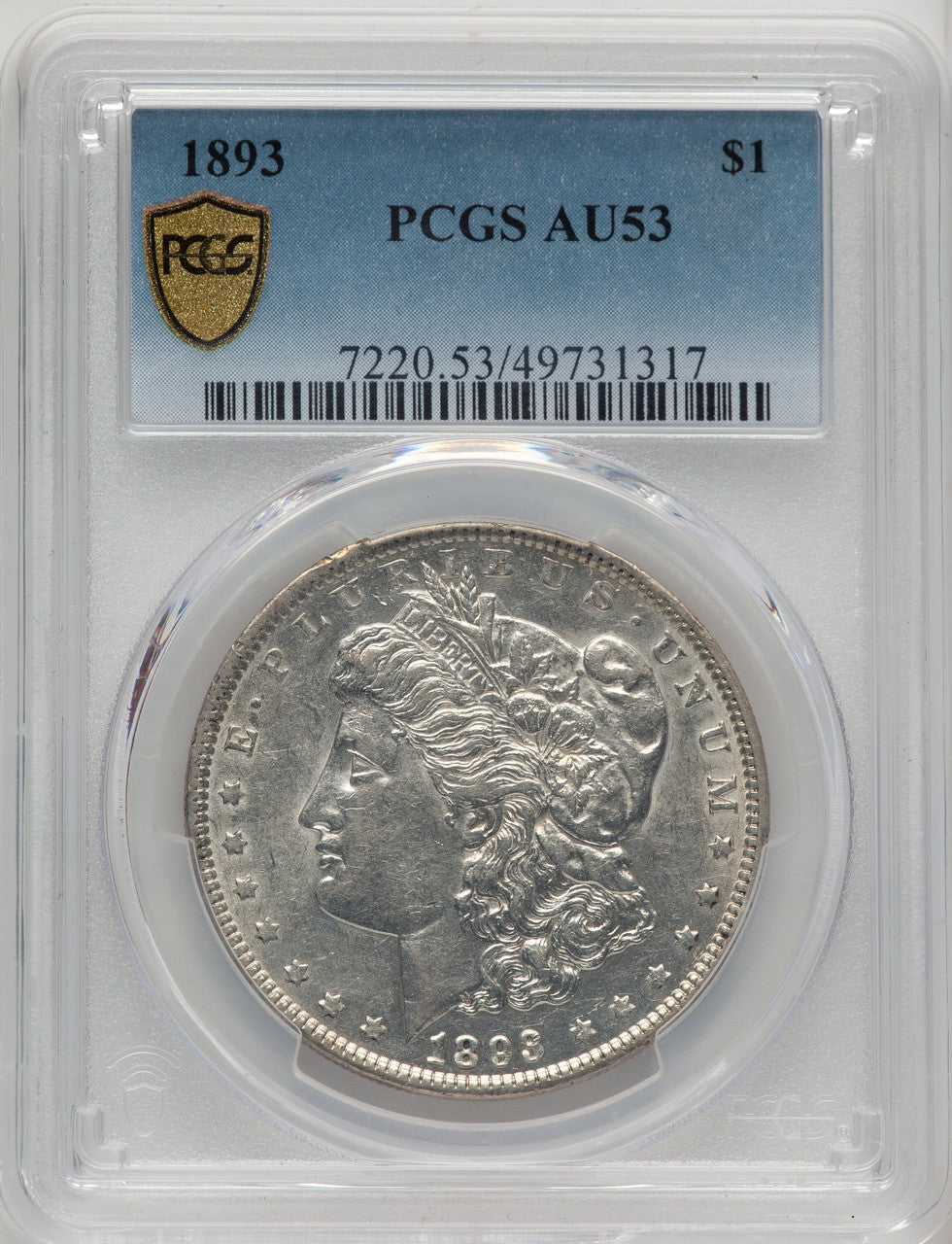 1893 Morgan Dollar PCGS AU53