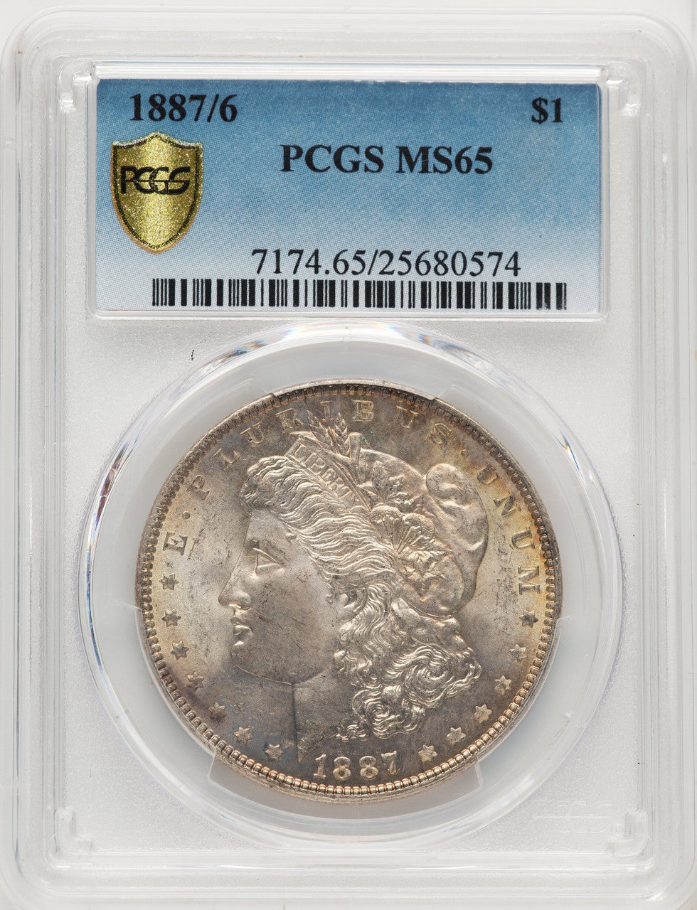 1887/6 Morgan Dollar PCGS MS65
