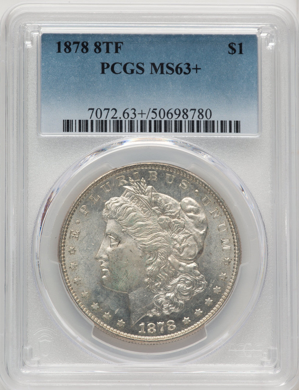 1878 8TF Morgan Dollar PCGS MS63+