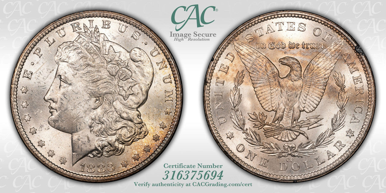 1883-CC $1 GSA Treasure Hoard Morgan Dollar CACG MS61