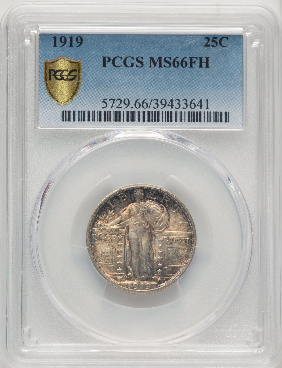 1919 25C FH Standing Liberty Quarter PCGS MS66 (506956002)