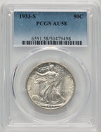 1933-S 50C Walking Liberty Half Dollar PCGS AU58