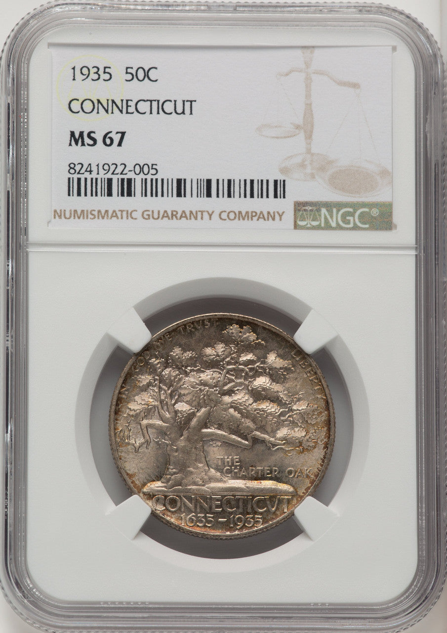 1935 50C Connecticut Commemorative Silver NGC MS67 (774090014)