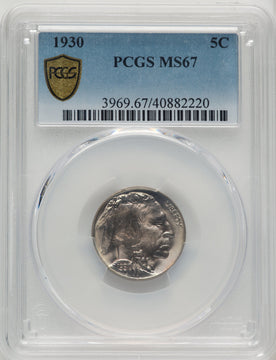 1930 5C Buffalo Nickel PCGS MS67 (774096008)
