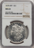 1878 8TF Morgan Dollar NGC MS63 (506954001)
