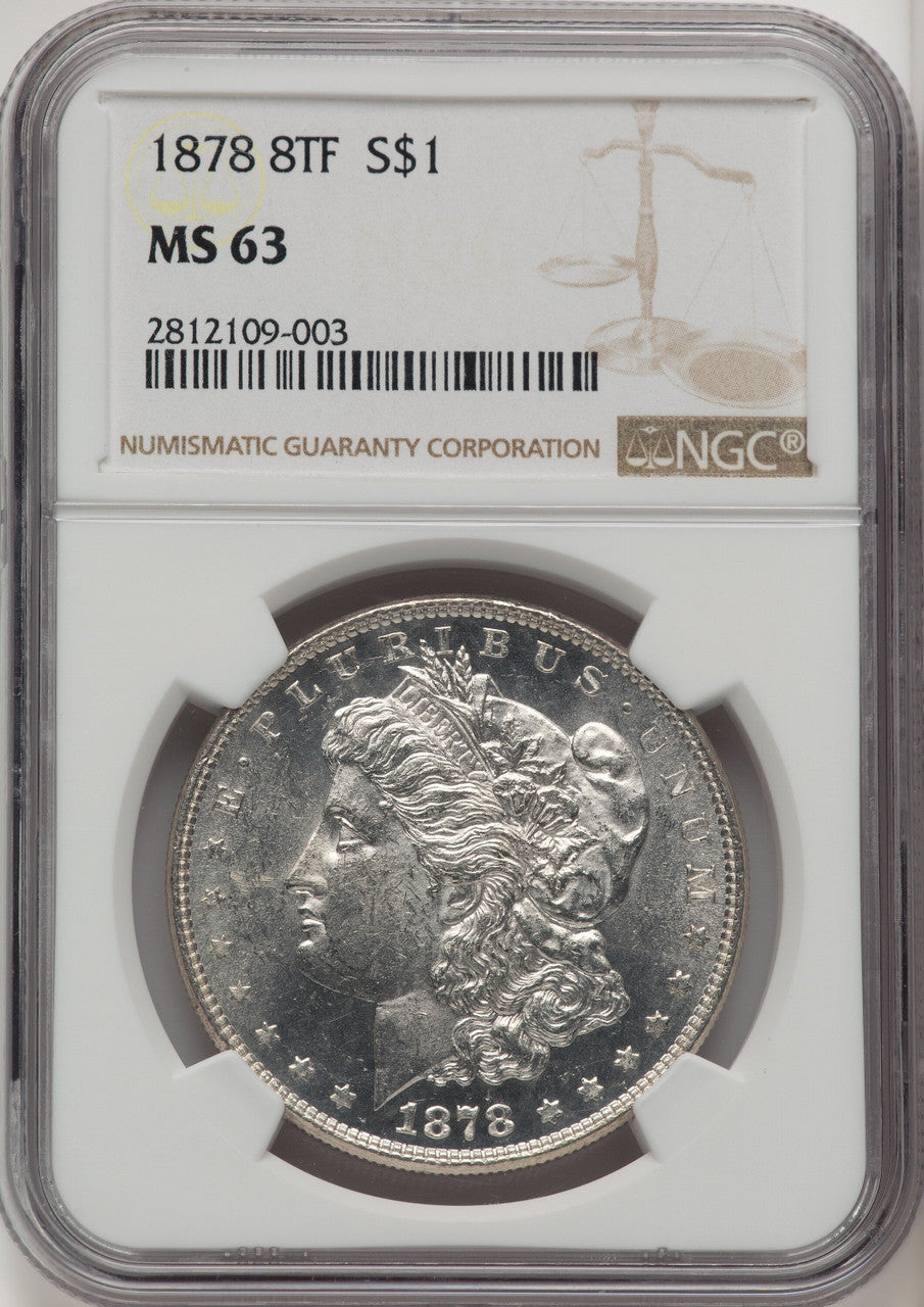 1878 8TF Morgan Dollar NGC MS63 (506954001)