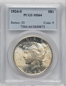 1924-S Peace Dollar PCGS MS64