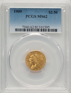 1909 $2.50 Indian Quarter Eagle PCGS MS62 (774100034)