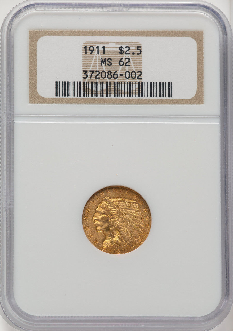 1911 $2.50 Indian Quarter Eagle NGC MS62 (774100035)