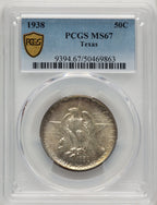 1938 50C Texas Commemorative Silver PCGS MS67