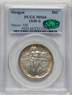 1939-S 50C Oregon CAC Commemorative Silver PCGS MS66