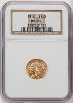 1913 $2.50 Indian Quarter Eagle NGC MS63 (506637021)