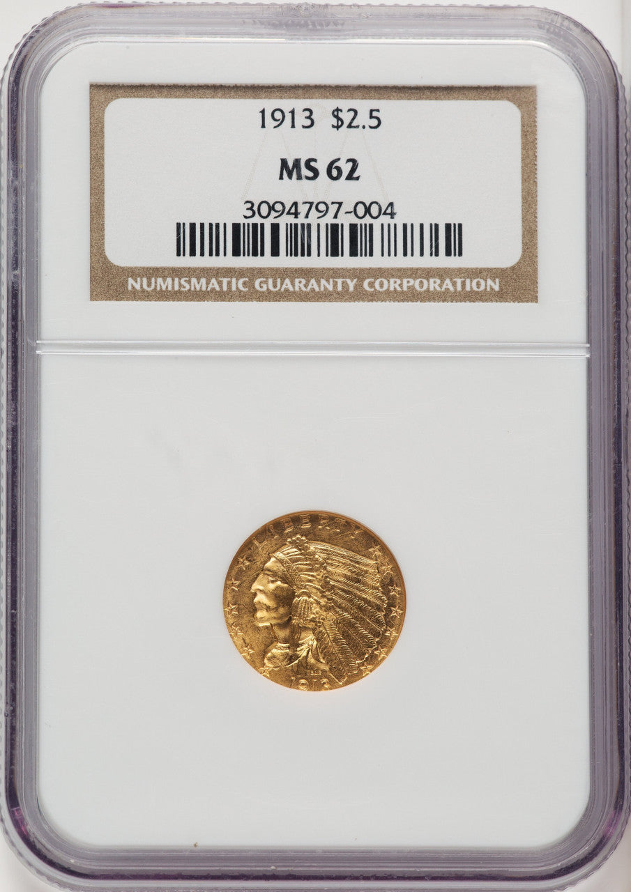 1913 $2.50 Indian Quarter Eagle NGC MS62 (774100037)