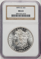 1890-CC Morgan Dollar NGC MS63