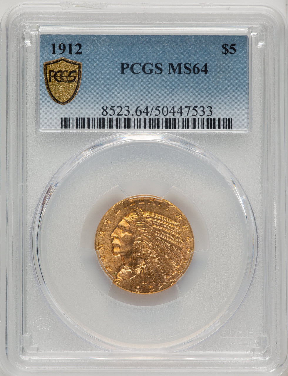 1912 $5 Indian Half Eagle PCGS MS64 (774226013)