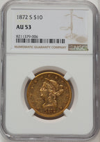 1872-S $10 Liberty Eagle NGC AU53