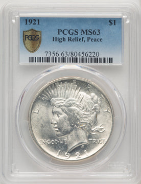 1921 Peace Dollar PCGS MS63 (507054019)
