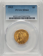 1913 $5 Indian Half Eagle PCGS MS64 (774225038)