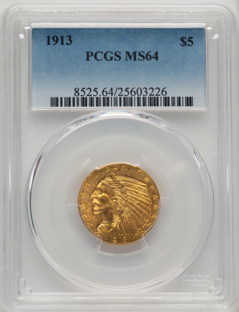 1913 $5 Indian Half Eagle PCGS MS64 (774225038)