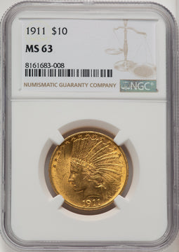 1911 $10 Indian Eagle NGC MS63 (774226024)
