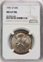 1951-D 50C FL Franklin Half Dollar NGC MS67 (774226002)