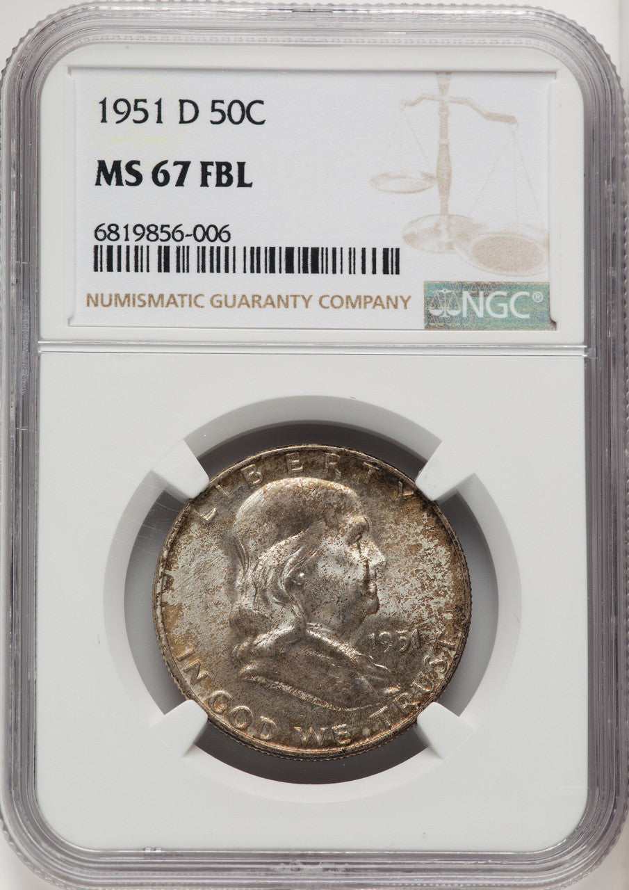 1951-D 50C FL Franklin Half Dollar NGC MS67 (774226002)