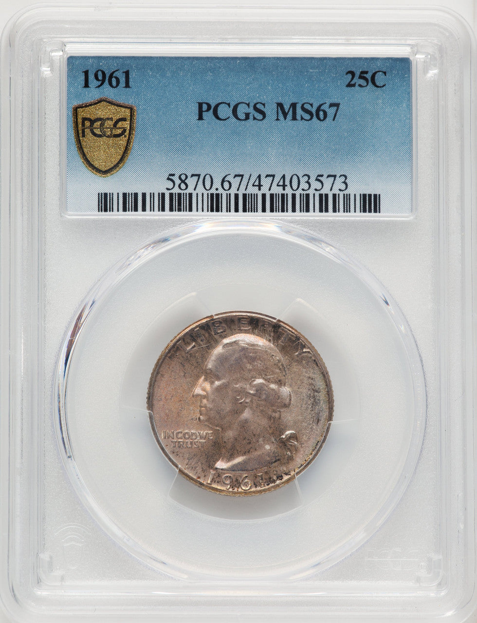 1961 25C Washington Quarter PCGS MS67