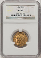 1909-S $5 Indian Half Eagle NGC MS62