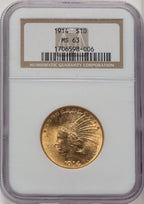 1914 $10 Indian Eagle NGC MS63